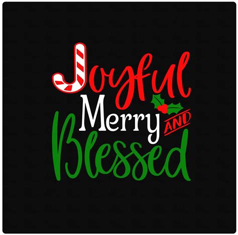 Joyful, Merry & Blessed Free Christmas SVG File - Free SVG Cut Files