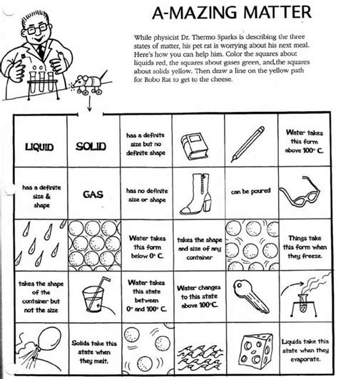 Solid Liquid Gas Worksheets For Kindergarten