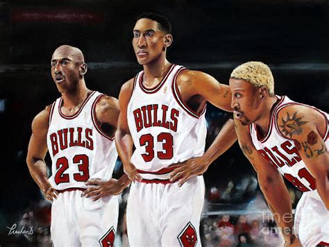 Threepeat - Chicago Bulls - Michael Jordan Scottie Pippen Dennis Rodman Painting by Prashant Shah