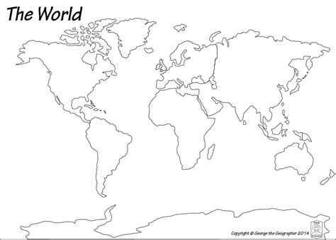 Blank Printable World Map Continents - Printable Word Searches