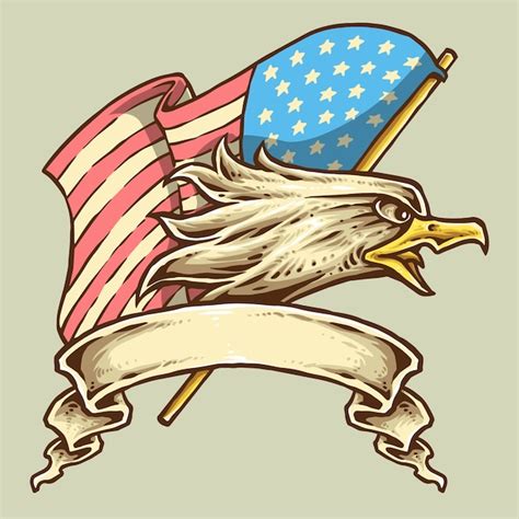 Premium Vector | American eagle flag