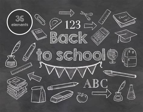 Chalk Hand Drawn School Clip Art Chalkboard Clipart Back to - Etsy UK | Chalk, How to draw hands ...