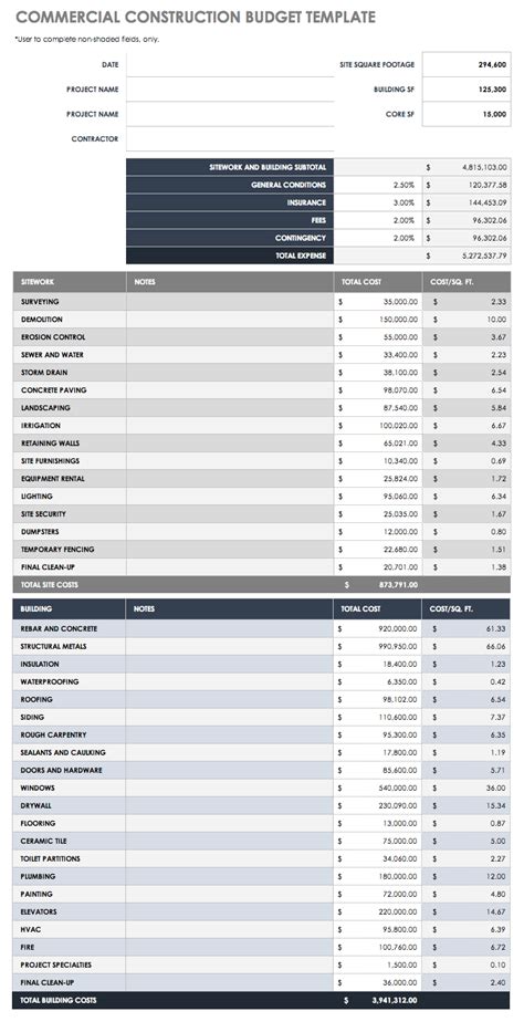 Excel Template For House Construction Budget - Printable Word Searches