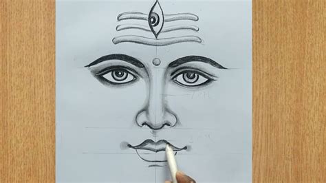 how to draw lord shiva face pencil for foginners step by step,shivthskur easy face drawing ...