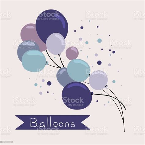 Set Balon Berwarnawarni Dalam Gaya Kartun Clipart Vektor Ilustrasi Stok - Unduh Gambar Sekarang ...