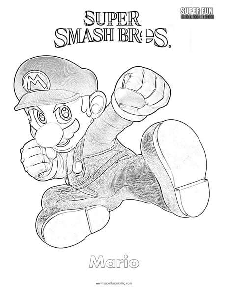 Super Mario- Super Smash Brothers Coloring Page - Super Fun Coloring