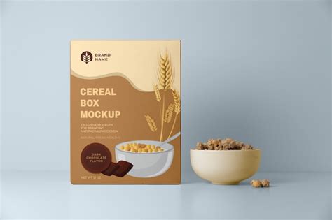 Premium PSD | Cereal box design mockup