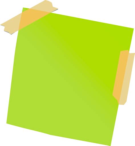 Green Sticky Note With Tape transparent PNG - StickPNG