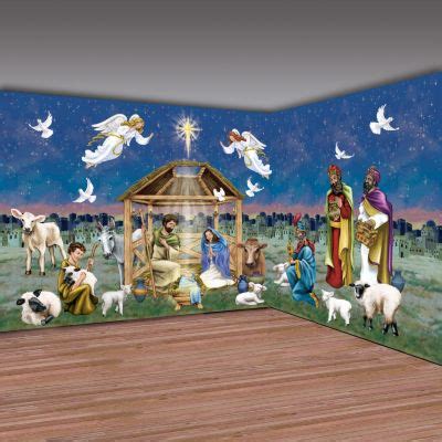 Christmas Nativity Play Scene Setters, Christmas pageant props