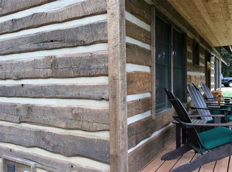 Fake Log Cabin Siding - Hand Hewn distressed log cabin siding. | Cabin interiors | Pinterest ...