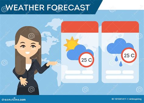 TV weather forecast. stock vector. Illustration of rain - 101041411