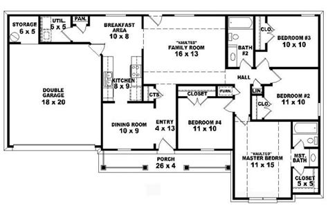 4 Bedroom House Plans One Story | online information