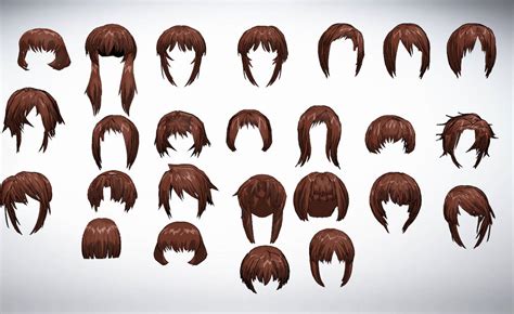 MMD Front hair pack 01 25-50+ by amiamy111 on DeviantArt