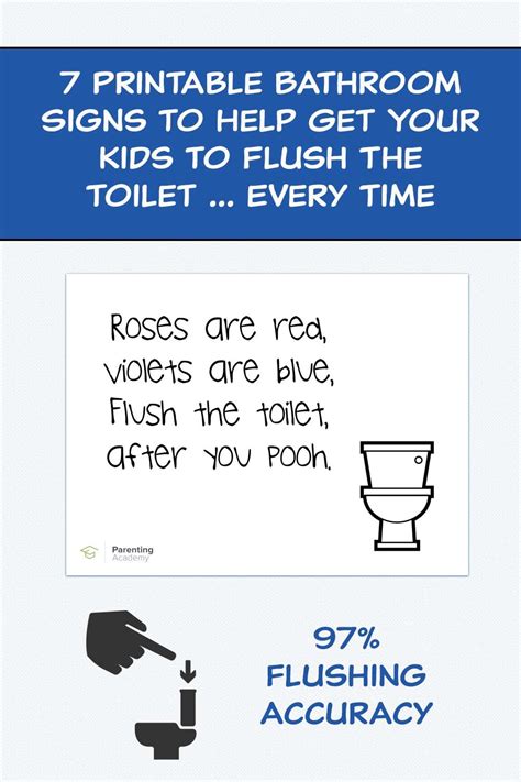 7 Printable Bathroom Signs to Help Get Your Kids to Flush the Toilet ... EVERY TIME | Kids ...