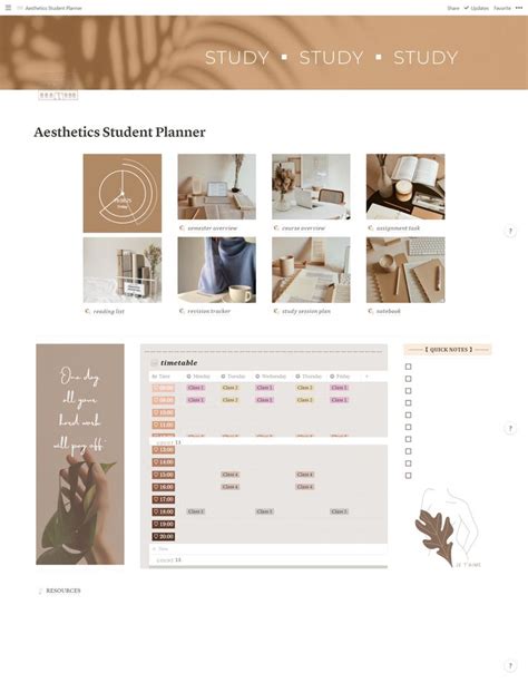 Aesthetics Student Planner-ALL-IN-ONE student school planner- Free notion template | Student ...