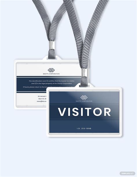 Company Visitor ID Card Template #AD, , #sponsored, #Visitor, #Company, #ID, #Template, #Card ...