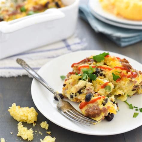 Southwestern Sausage & Cornbread Breakfast Casserole - Foxes Love Lemons