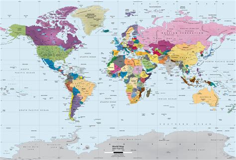 World Political Map Wallpaper High Resolution World political map provides you insight into the ...