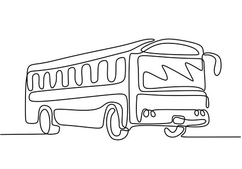 One line drawing of school bus. Regularly used to transport students. 1962158 Vector Art at Vecteezy