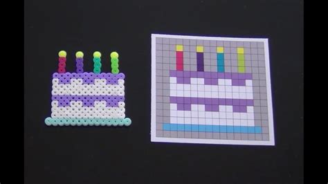 Birthday Cake Perler Beads Perler beads not only can be used in many designs with the help of ...