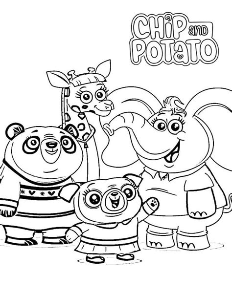 Characters from Chip and Potato Coloring Page - Free Printable Coloring Pages for Kids