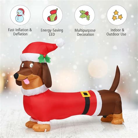 WELLFOR 3.6-ft Lighted Dog Christmas Inflatable HYZ22881US at Lowes.com