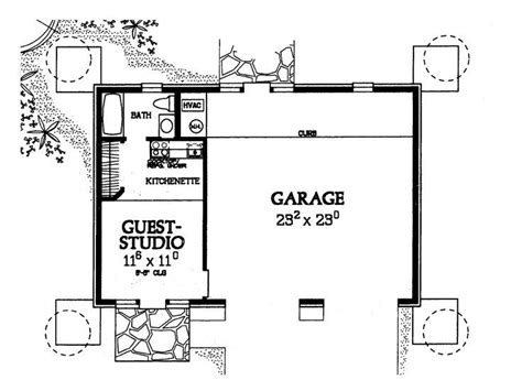 the floor plan for a garage with an attached living room and dining area, as well as