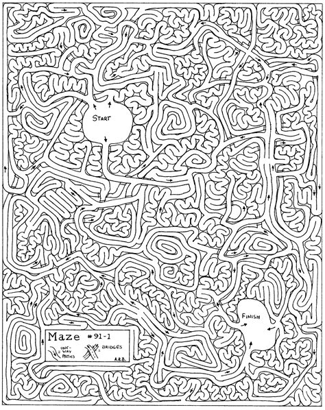 Printable Maze Puzzles For Adults