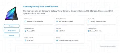 Samsung Galaxy View Specifications | DeviceBeast.com