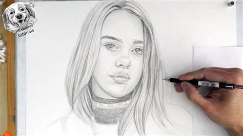 How to Draw a Portrait with Pencil Step by Step | Drawing Billie Eilish - YouTube