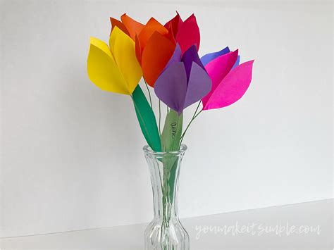 Paper Tulips DIY | Simple Craft Tutorial - You Make It Simple