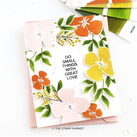 Flora Stamp Set in 2021 | Flower stamp, Cards handmade, Flower cards