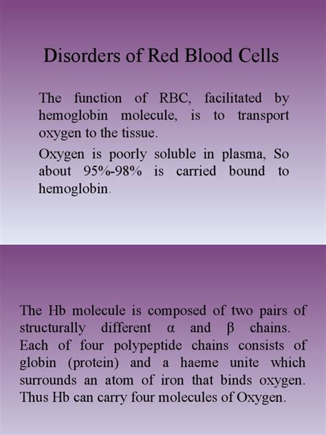 Disorders of Red Blood Cells | PDF | Red Blood Cell | Anemia