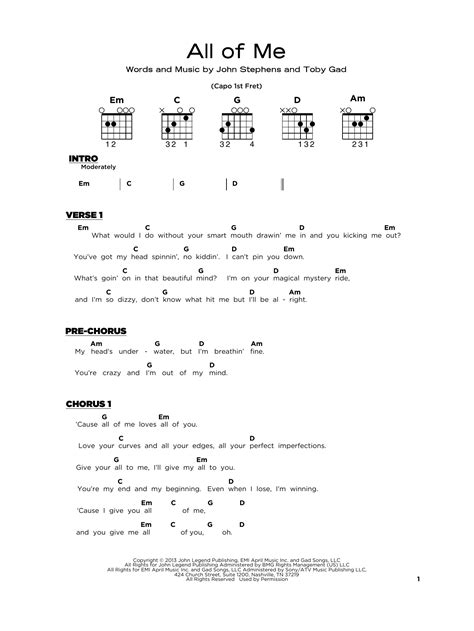 All Of Me by John Legend - Really Easy Guitar - Guitar Instructor