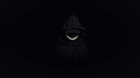 HD wallpaper: minimalism, dark, scary face, smile, tooth, Hooded Jacket, anime boys | Wallpaper ...