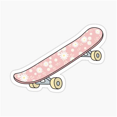 "Pink Skateboard Aesthetic" Sticker for Sale by themadesigns | Redbubble