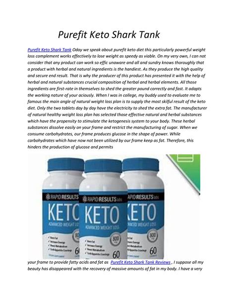 Purefit Keto diet - ideal healthy eating plan (Shark tank experiences, No facet results) by ...