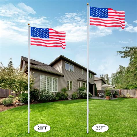 Lowestbest 2pcs US Flag for Outdoor, American Flags 3' X 5', US Flag and Pole Set with ...