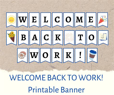 Printable Welcome Back to Work Banner Sign DIY Printable - Etsy Hong Kong