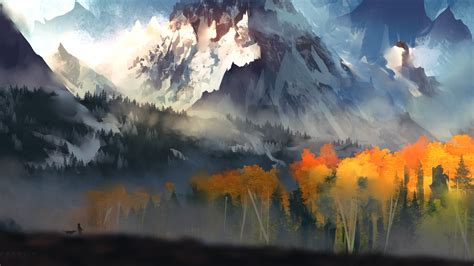 3840x2160 Landscape Scenery Moutain Autumn Digital Art 5k 4K ,HD 4k Wallpapers,Images ...