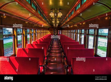 Vintage interior passenger car railroad hi-res stock photography and images - Alamy