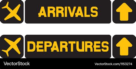 Arrival and departures airport signs Royalty Free Vector