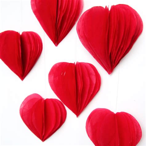 DIY 3D VALENTINE'S DAY TISSUE PAPER HEART DECORATIONS. | Gathering Beauty