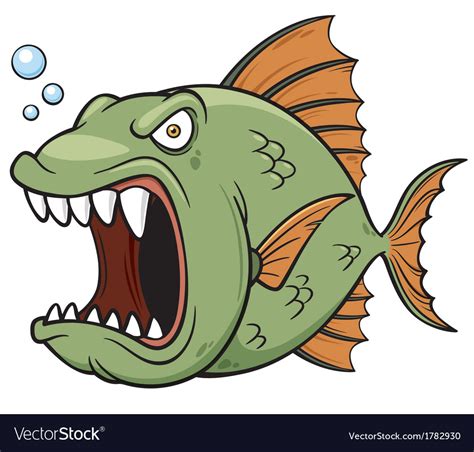 Angry fish Royalty Free Vector Image - VectorStock