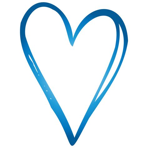 Simple blue doodle heart. Isolated design element for valentine's day, wedding, romance ...