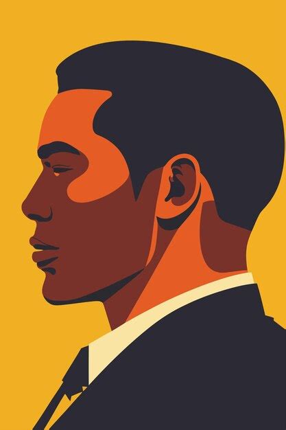 Premium Vector | Profile of an african american man vector illustration in flat style