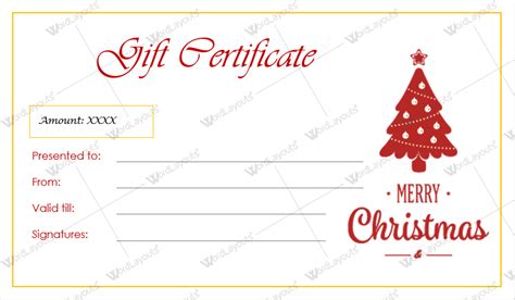 12+ Beautiful Christmas Gift Certificate Templates for Word