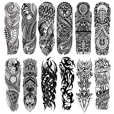 Full Arm Tattoos Sleeves Temporary Tattoos Waterproof Realistic Armband Tattoo Sticker For Women ...