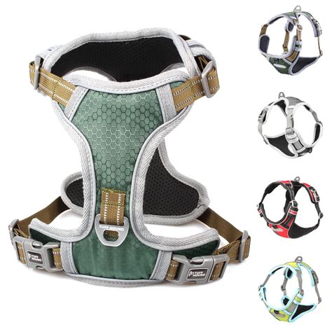 No Pull Pet Dog Harness For Medium Large Dogs Bulldog Adjustable Nylon Dog Harnesses Reflective ...