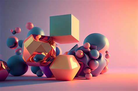 Premium Photo | Abstract geometric 3d shapes for decorating and creating